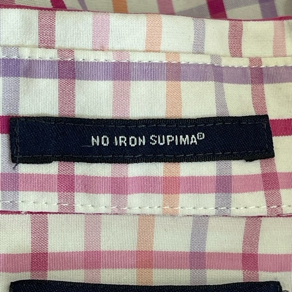 Lands' End no iron plaid size 18 long sleeve button up shirt work career office - Picture 9 of 12